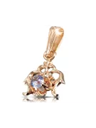 Zawieszka z różowego 14k złota z Aleksandrytem vpc004r-ax Vintage Biżuteria Art Deco Rosyjska biżuteria w stylu ZSRR