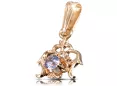 Alexandrite čtrnásťkaraté ružové zlato Pendant Vintage style vpc004r-ax Art Deco