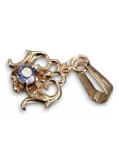 Zawieszka z różowego 14k złota z Aleksandrytem vpc004r-ax Vintage Biżuteria Art Deco Rosyjska biżuteria w stylu ZSRR