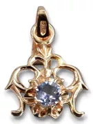 Zawieszka z różowego 14k złota z Aleksandrytem vpc004r-ax Vintage Biżuteria Art Deco Rosyjska biżuteria w stylu ZSRR