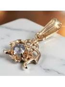 Vintažinis stilius Pakabukas Alexandrite 14 karatų raudonas rožinis auksas vpc004r-ax Art Deco Rusiški vintažo papuošalai, SSRS 