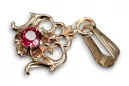 Vintage Jewlery Pendant Ruby čtrnásťkaraté ružové zlato vpc004r-rb Art Deco