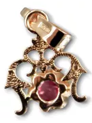 14K розово червено злато Ruby Висулка Винтидж стил vpc004r-rb Art Deco Винтидж бижута от СССР, руски стил