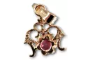 Vintage Jewlery Pendant Ruby čtrnáctinová růžová zlata vpc004r-rb Art Deco
