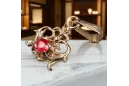 Ruby 14K a crescut aur roșu Pandantiv Vintage vpc004r-rb Art Deco Bijuterii din URSS, stil rusesc