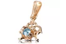 Aquamarine čtrnáctinová růžová zlata Pendant Vintage craft vpc004r-aq Art Deco