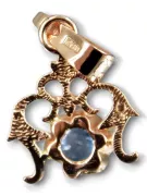 Висулка Винтидж стил Aquamarine 14K розово червено злато vpc004r-aq Art Deco Руски съветски стил СССР