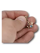 Aquamarine čtrnásťkaraté ružové zlato Pendant Vintage style vpc004r-aq Art Deco