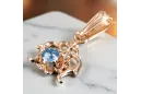 Aquamarine čtrnásťkaraté ružové zlato Pendant Vintage style vpc004r-aq Art Deco
