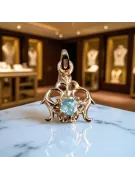 Розовое золото 14 карат Aquamarine Кулон Винтаж стиль vpc004r-aq Art Deco Русский советский стиль СССР