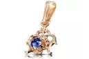 Pendentif Artisanat vintage Sapphire Or rose rouge 14 carats vpc004r-sp Art Deco Style soviétique russe URSS