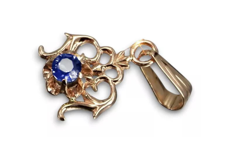 Pendant Vintage craft Sapphire čtrnáctinová růžová zlata vpc004r-sp Art Deco