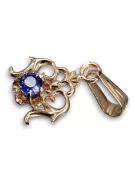 مجوهرات فينتاج قلادة Sapphire 14 كارت من الذهب الأحمر الوردي vpc004r-sp Art Deco أسلوب سوفيتي روسي اتحاد الجمهوريات السوفيتية