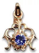Pendant Vintage Jewlery Sapphire χρυσό ροζ vpc004r-sp Art Deco