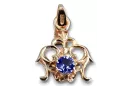Pendant Vintage Jewlery Sapphire χρυσό ροζ vpc004r-sp Art Deco