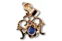 14K rose red gold Sapphire pendant vpc004r-sp Vintage style Art Deco jewelry, Soviet USSR style