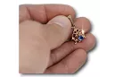Висулка Винтидж Sapphire 14K розово червено злато vpc004r-sp Art Deco Съветски руски стил СССР