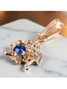 Sapphire Розовое золото 14 карат Кулон Винтаж изделия vpc004r-sp Art Deco Советский русский стиль СССР