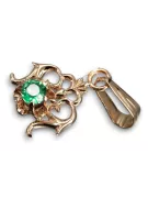 Zawieszka z różowego 14k złota z Szmaragdem vpc004r-em Klasyczny Vintage Art Deco Styl biżuterii rosyjskiej,