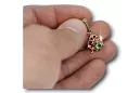 Anhänger Vintage Schmuck Emerald 14 Karat Roségold vpc004r-em Art Deco UdSSR sowjetischer russischer Stil