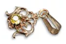 Yellow Peridot 14 Karat Roségold Anhänger Vintage Stil vpc004r-yp Art Deco Russischer UdSSR sowjetischer Stil