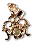 Вінтаж стиль Кулон Yellow Peridot 14К рожеве червоне золото vpc004r-yp Art Deco Російський стиль СРСР, радянський