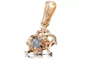 14 Karat Roségold Zircon Anhänger Vintage vpc004r-zi Art Deco Russischer sowjetischer -Schmuckstil der UdSSR