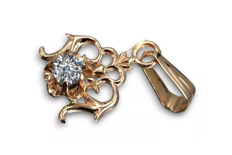 Vintage style Pendant Zircon χρυσό ροζ vpc004r-zi Art Deco