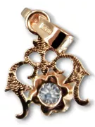 Pandantiv Zircon 14K a crescut aur roșu Vintage bijuterii vpc004r-zi Art Deco Stil de bijuterii rusești sovietice URSS