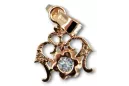 Zircon čtrnáctinová růžová zlata Pendant Vintage vpc004r-zi Art Deco
