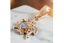 14 Karat Roségold Zircon Anhänger Vintage vpc004r-zi Art Deco Russischer sowjetischer -Schmuckstil der UdSSR