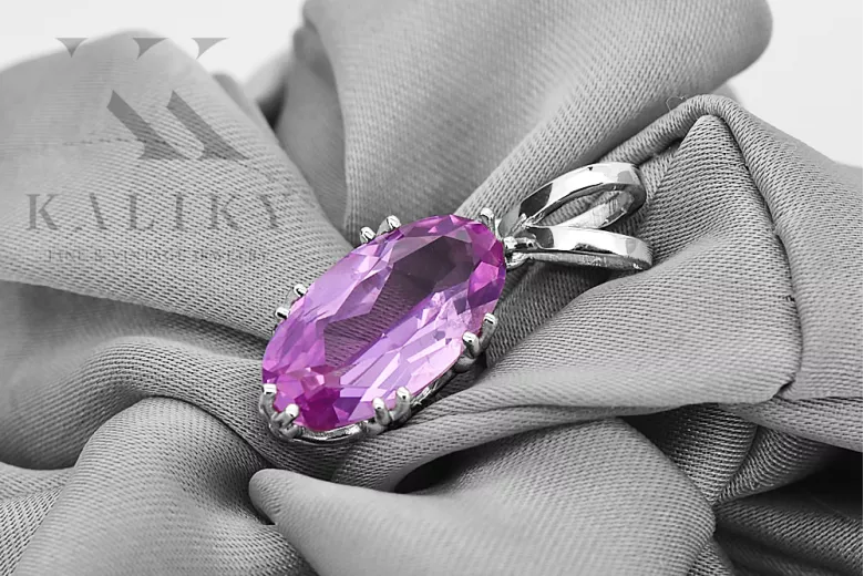 Pendant Vintage style Amethyst Original Vintage 14K Rose Gold vpc019r