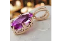Pendent stil Vintage Ametist Original Vintage 14K Rose Gold vpc019r