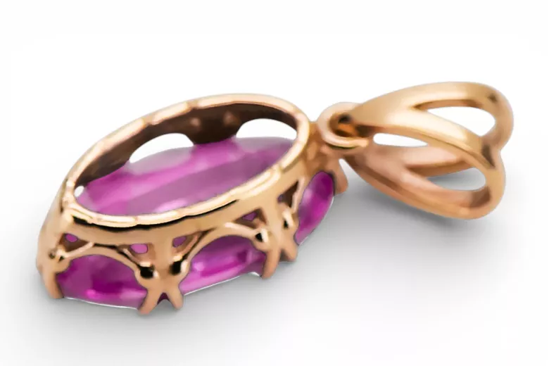 Pakabukas Vintage stiliaus Ametistas Original Vintage 14K Rose Gold vpc019r