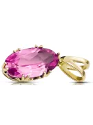 14K жълто злато Amethyst Висулка Винтидж бижута vpc019y-am Art Deco Съветски винтидж стил бижута Ар-деко