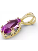 Vintage Craft Pandantiv Amethyst Aur galben 14K vpc019y-am Art Deco Stil sovietic