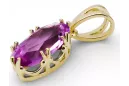 14 Karat Gelbgold Amethyst Anhänger Vintage Schmuck vpc019y-am Art Deco Sowjetischer UdSSR -Art-Déco-Schmuckstil