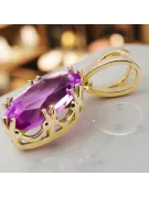 Pendentif Bijoux vintage Amethyst Or jaune 14 carats vpc019y-am Art Deco Style Art Déco soviétique