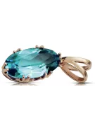 Pendant Aquamarine Original Vintage 14K Rose Gold Vintage Jewlery vpc019r