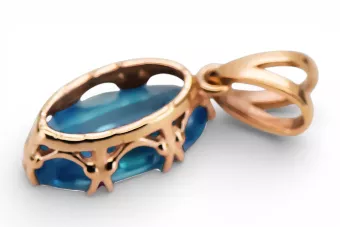 Vintažiniai amatai Pakabukas Akwamaryn Originalus 14k rožinio aukso vintage vpc019r