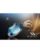Prívesok Vintage Aquamarine štýl Originálny vintage 14K Produkt s ružovým zlatom vpc019