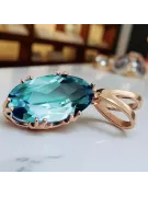 Pandantiv Vintage Craft  Acvamarin Original vintage din aur roz de 14k vpc019r