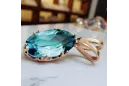 Pendant Aquamarine Original Vintage 14K Rose Gold Vintage Jewlery vpc019r