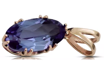 Klasický prívesok vintage AlexandriteRITE ORIGINÁLNY VINTAGE 14K PRODUKTU S PINKOVÝMI GOLD VPC019