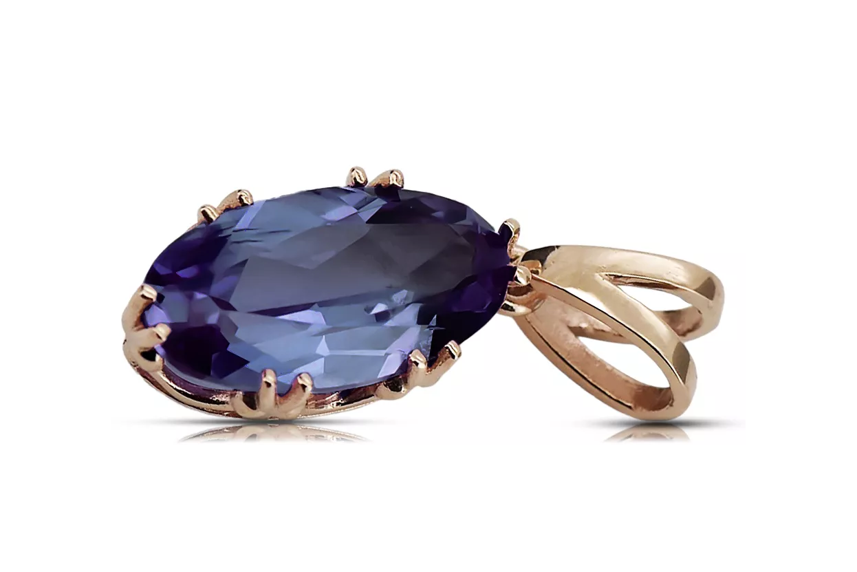 Pandantiv Vintage Craft  Alexandrit Original vintage din aur roz de 14k vpc019r