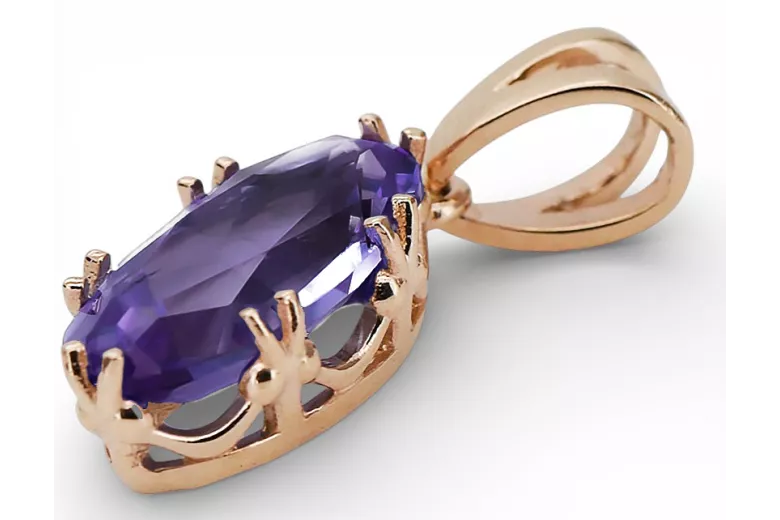 Висулка Винтидж стил Александрит Оригинално ретро 14k розово злато vpc019r