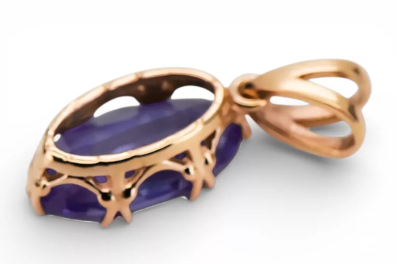 Alexandrit Originales Vintage-Roségold aus 14 Karat Anhänger Vintage vpc019r