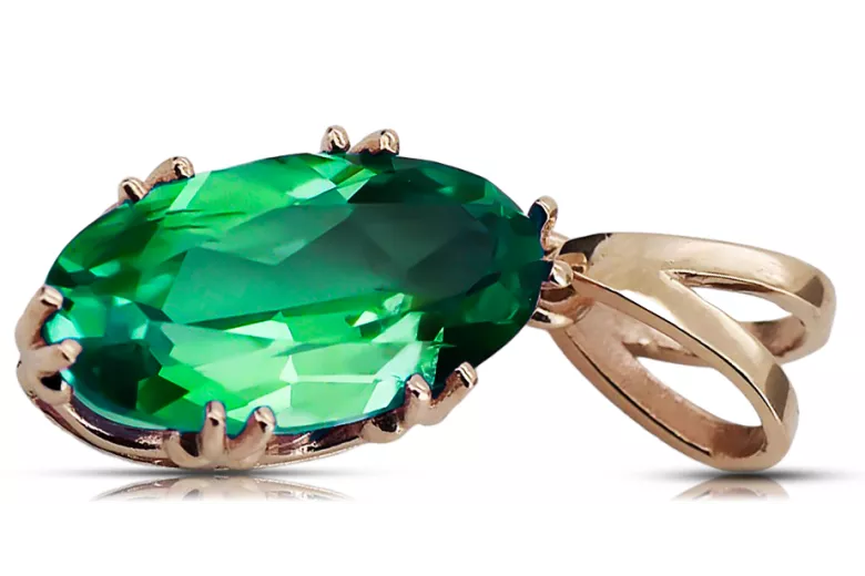 Κεραυνός Σμαραγδιού Original vintage 14k από ροζ χρυσό Vintage κοσμήματα vpc019r