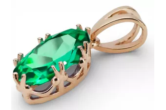 Изумруд Оригинальное винтажное розовое золото 14 карат Кулон Винтаж стиль vpc019r