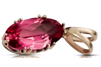 Anhänger Rubinrot Originales Vintage-Roségold aus 14 Karat Vintage Handwerk vpc019r